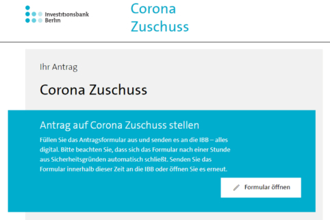 Antrag Corona Zuschuss